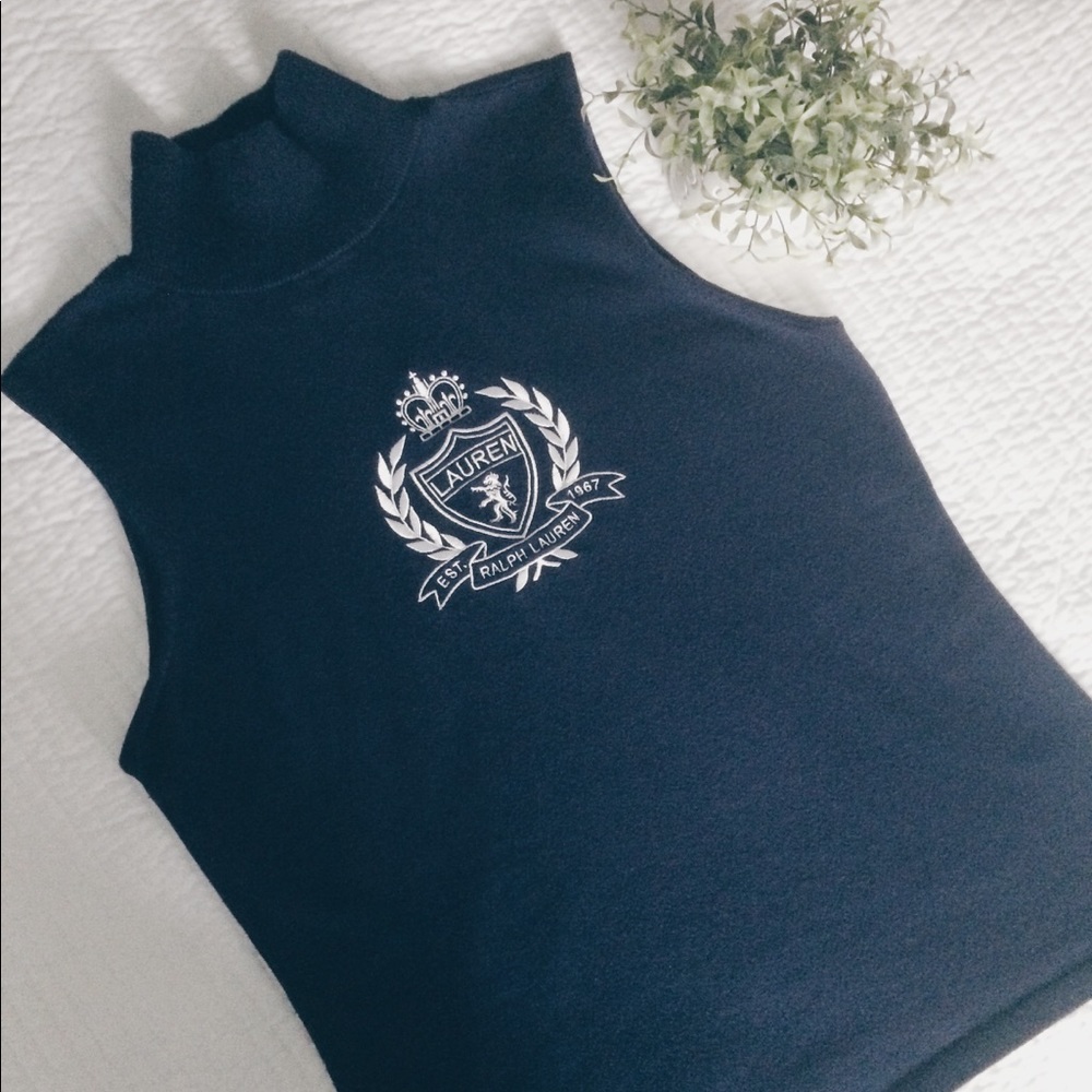 LAUREN BY RALPH LAUREN SLEEVELESS TURTLENECK TOP